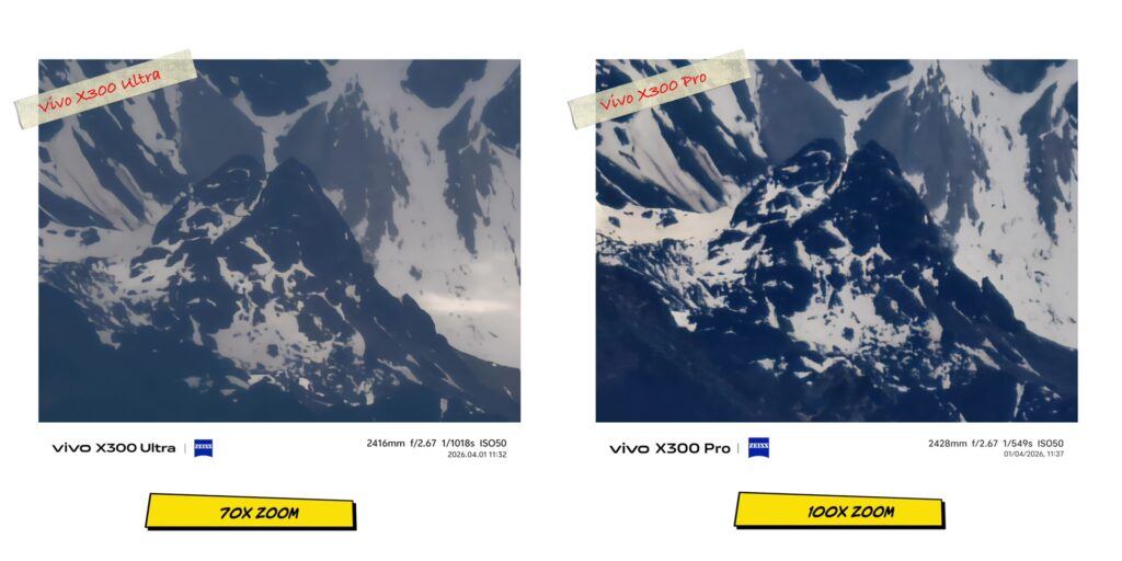 vivo X300 Ultra In-Depth Camera Review: After 1 Month 18 Comparison image showing the zoom performance difference between vivo X300 Pro and vivo X300 Ultra 4