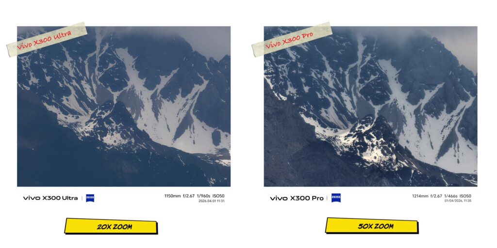 vivo X300 Ultra In-Depth Camera Review: After 1 Month 17 Comparison image showing the zoom performance difference between vivo X300 Pro and vivo X300 Ultra 3