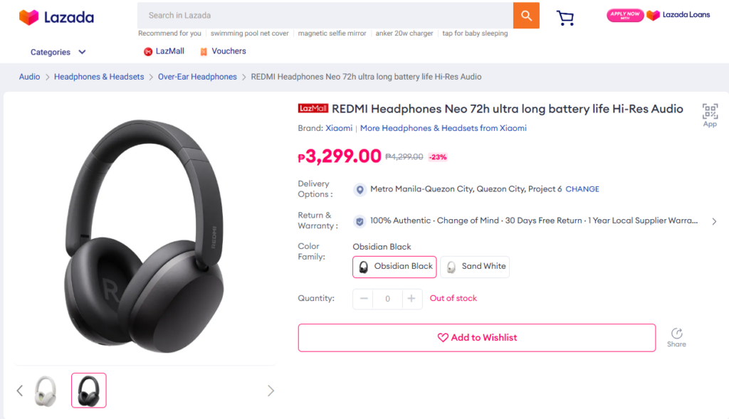 Redmi Headphones Neo price Lazada
