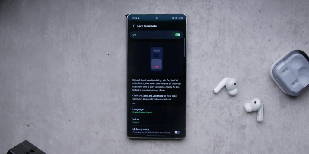 Samsung Galaxy Buds4 Pro Review: The Best Earbuds of 2026? 21 Interface showing the Live Translate feature working in real time during a conversation.