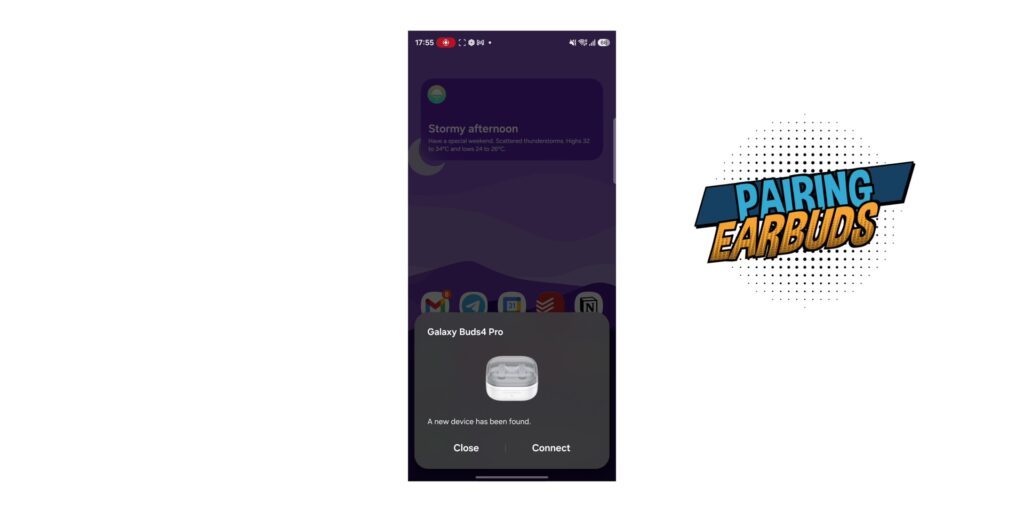 Samsung Galaxy Buds4 Pro Review: The Best Earbuds of 2026? 19 Phone screen showing the "Easy Pair" pop up window connecting to the Galaxy Buds4 Pro.