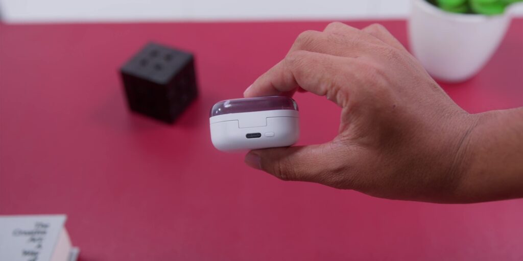 Samsung Galaxy Buds4 Pro Review: The Best Earbuds of 2026? 7 Close up of the USB C charging port located on the bottom of the earbud case.