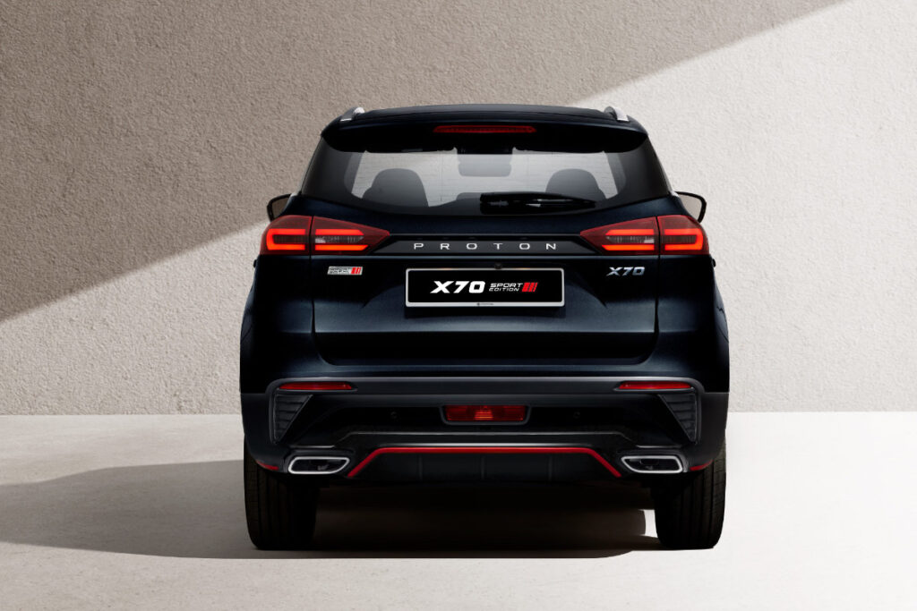 Proton X70 Sport Edition rear view