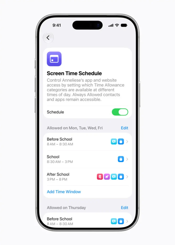 Guarding the Glass: Inside Apple’s Child Safety Updates 6 Apple child account Screen Time Schedule 2