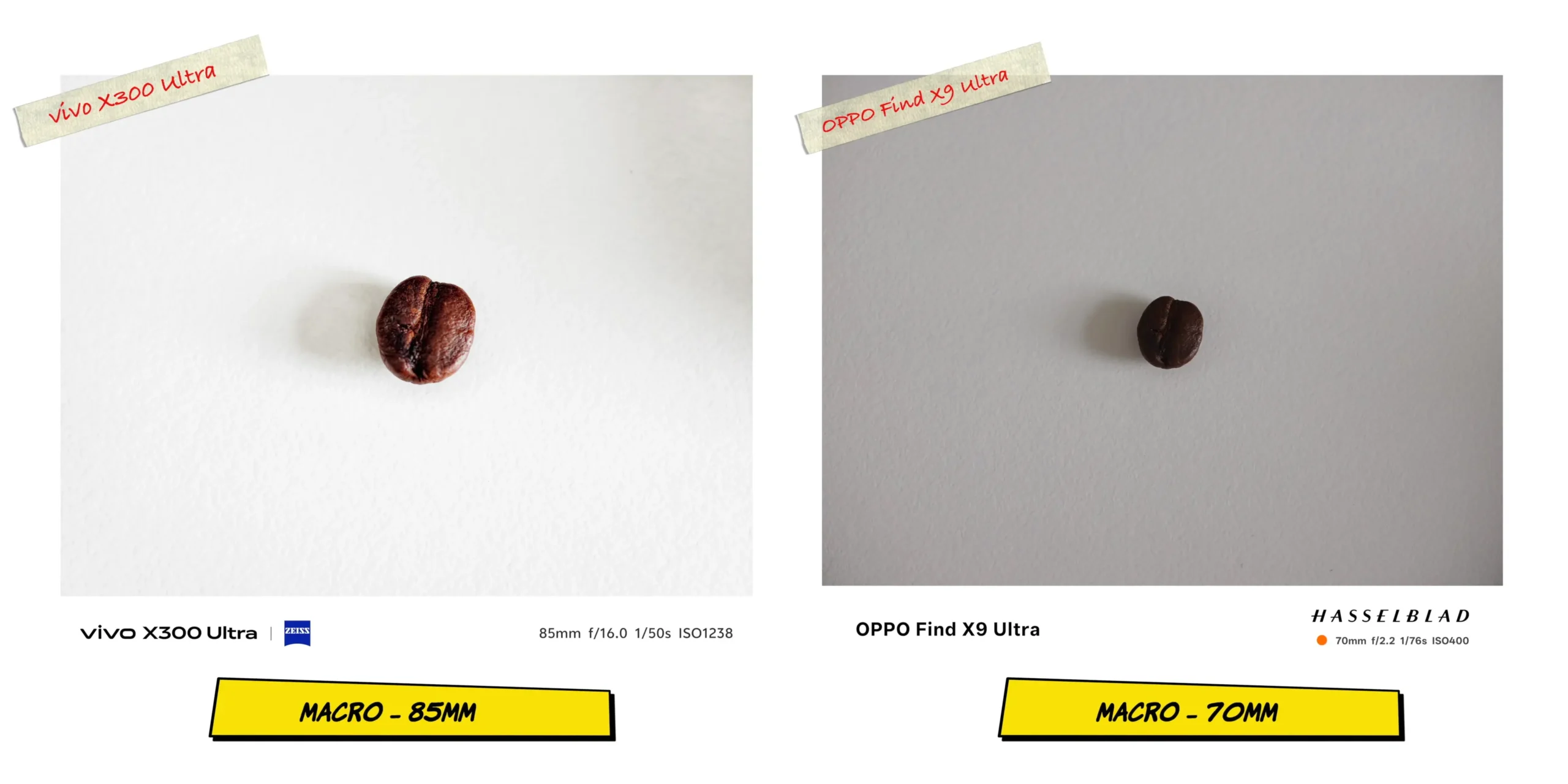 Third macro scene comparison at 85mm testing rendering of fine textures.